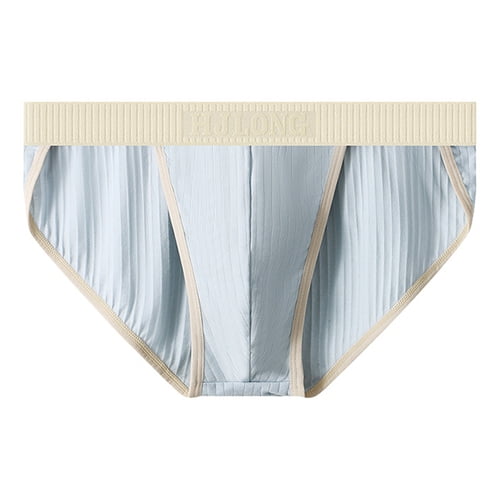 Skymirror Men Briefs Patchwork Color Letter Print U-convex Panties Elastic Waistband Moisture-Wicking Stretchy Ribbed Underwear