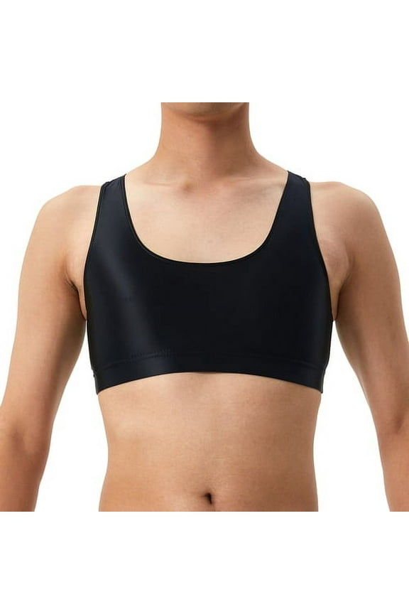 Men Sexy Glossy Silky Vest O-neck Sleeveless Racerback Tank Tops Solid Color Skinny Smooth Surface Tops