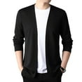 thumbnail image 1 of Skymirror Men Slim Fit Solid Color Sweater Coat Open Front Thin Male Casual Knitted Cardigan for Spring And Autumn, 1 of 8