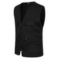 thumbnail image 1 of Skymirror Men Vest Jacket Solid Color Multiple Pockets Zipper Unisex Sleeveless Camping Work Clothes V Neck Outdoor Waistcoat Adult Clothes, 1 of 8