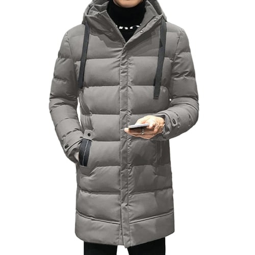 Skymirror Men Winter Parka Down Coat Hooded Ultimate Warmth Wind Protection High Collar Mid-length Outdoor Snow Jacket