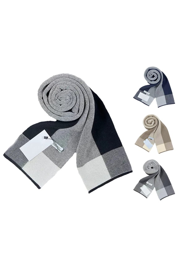 Men Winter Warm Scarf Super Soft Non-Fading Wear Resistant Knitted Thick Windproof Fashion Neck Wrap Shawl