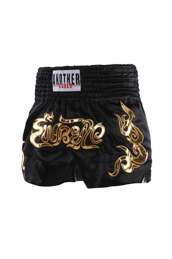 Muay Thai Boxing Shorts Women Men Training Fighting Kickboxing Trunks Wide Elastic Waistband Embroidery Pattern Boxing Shorts