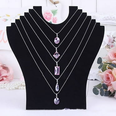 Skymirror Necklace Bust Jewelry Pendant Chain Display Holder Neck Velvet Stand Easel