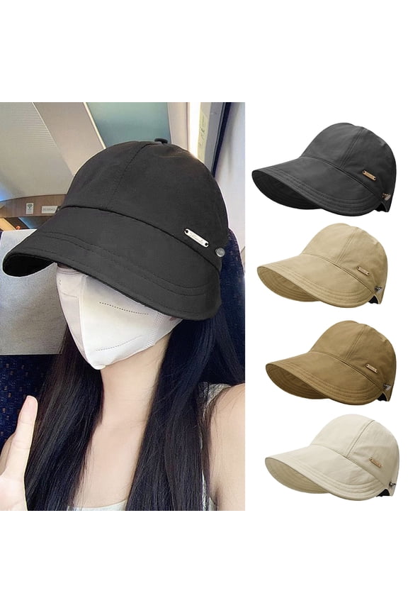 Outdoor Hat Sun Anti UV Wide Brim Solid Color Adjustable Head Circumference Foldable Lightweight Gardening Travel Sun Hat