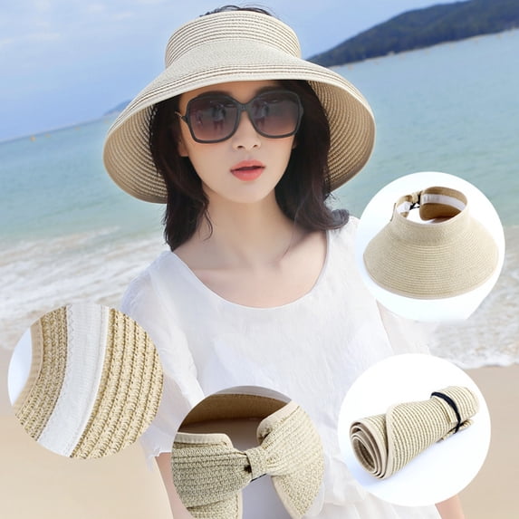 Skymirror Portable Summer Women Anti-UV Foldable Sun Visor Cap Wide Brim Outdoor Sport Hat