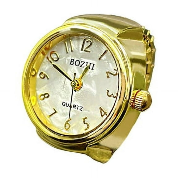 Skymirror Ring Watches Men Women Elastic Finger Watches Clear Round Dial Quartz Ring Watches for Valentine's Day