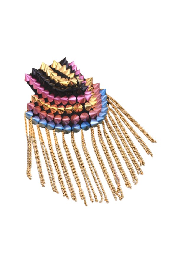 Shoulder Brooch Tassels Punk Jewelry Vintage Fringe Epaulette Clothes Decor