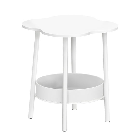 Skymirror Small Coffee Table, Flower Shaped Desktop Tea Table, Modern Style End Table, Living Room Center Minimalist Display Coffee Table with 2-Tier