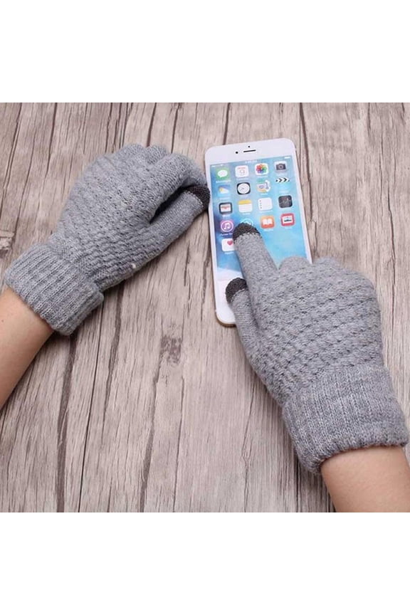 Stylish Women Winter Soft Warm Knitted Stretch Full Finger Gloves
