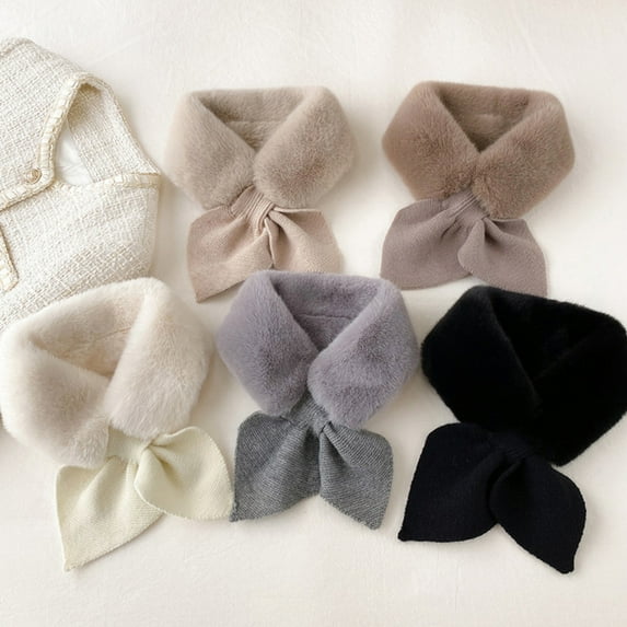 Skymirror Thickened Warm Wide Noble Thermal Scarf Women Autumn Winter Imitation Rabbit Fur Scarf