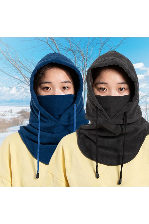 Unisex Autumn Winter Windproof Drawstring Warm Outdoor Hood Balaclava Headgear