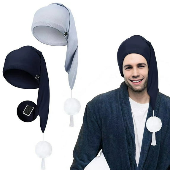 Skymirror Unisex Night Sleeping Hat with Pom Ball Adjustable Solid Color Elastic Design Thermal Hat for Cold Weather Autumn Winter Hat