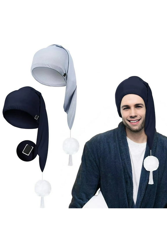Unisex Night Sleeping Hat with Pom Ball Adjustable Solid Color Elastic Design Thermal Hat for Cold Weather Autumn Winter Hat