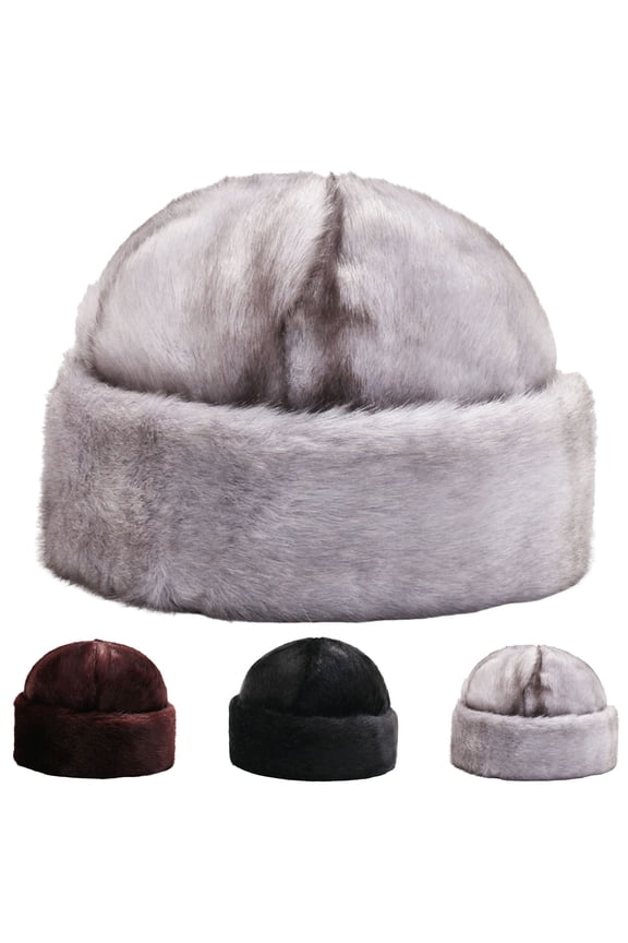 Winter Hat No Brim Ergonomic Keep Warm Padded Thickened Winter Wear Imitation Mink Winter Head Plush President Hat for Outdoor