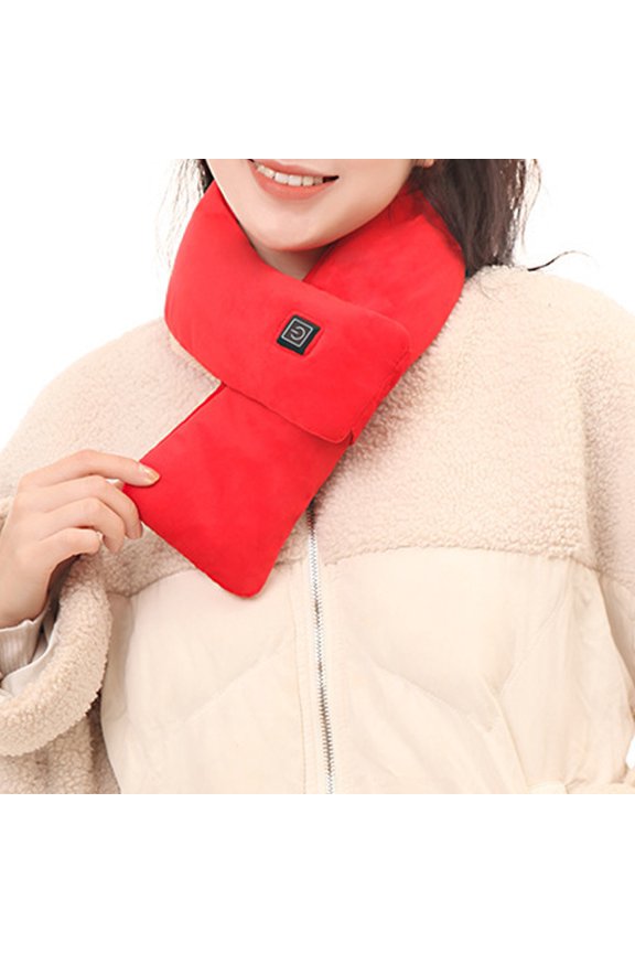Winter Heating Scarf USB Rechargeable Safe Thicken Heat Retention Three Gear Adjustment Intelligent Wireless Cordless Heating Neck Wrap Unisex Electric Scarf Warmer