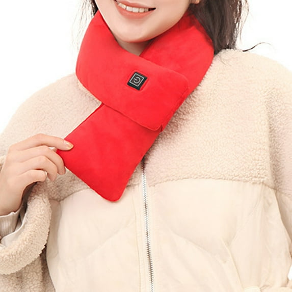 Skymirror Winter Heating Scarf USB Rechargeable Safe Thicken Heat Retention Three Gear Adjustment Intelligent Wireless Cordless Heating Neck Wrap Unisex Electric Scarf Warmer