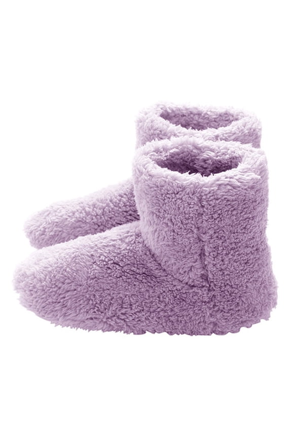 Winter USB Heated Boots Plush Legs Warmer Washable Indoor House Thermal Shoes