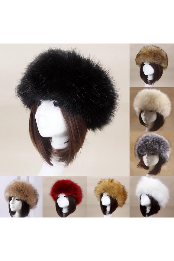 Women Autumn Winter Faux Fur Thickened Hat Outdoor Cold-proof Warm Plush Beanie