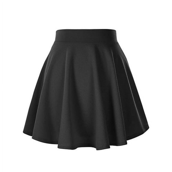 Skymirror Women Basic Skater Skirt High Waist Solid Color A-Line Mini Skirt Solid Color Casual Short Skirt Streetwear