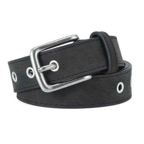 Skymirror Women Belt Matte Texture Solid Color Pin Buckle Belt Multi Holes Adjustable Length Faux Leather Waistband