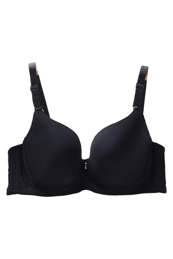 Women Bra Adjustable Shoulder Straps Push Up Thin Breast Support Back Closure Soft Breathable Padded with Wire Daily Bra