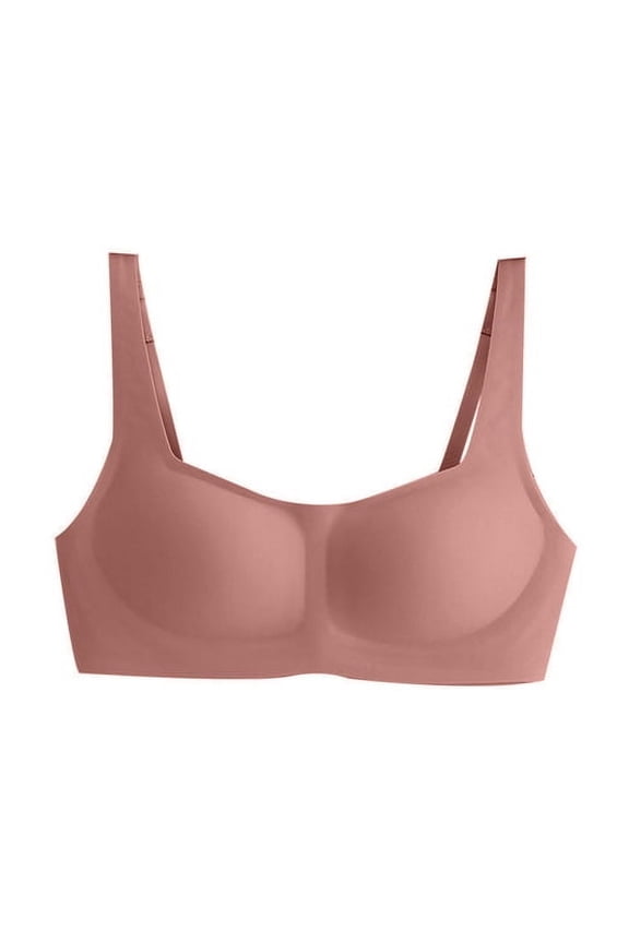 Women Bra Seamless Push Up Elastic Anti-snagging Closure Square Neck Detachable Pads Wireless Solid Color Soft Breathable Back Closure Lady Daily Bra Underwear