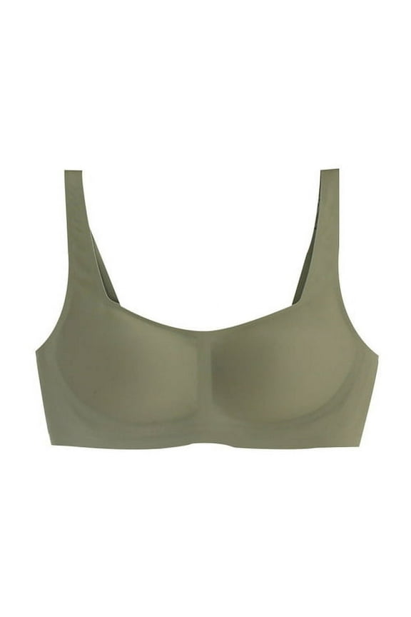 Women Bra Seamless Push Up Elastic Anti-snagging Closure Square Neck Detachable Pads Wireless Solid Color Soft Breathable Back Closure Lady Daily Bra Underwear