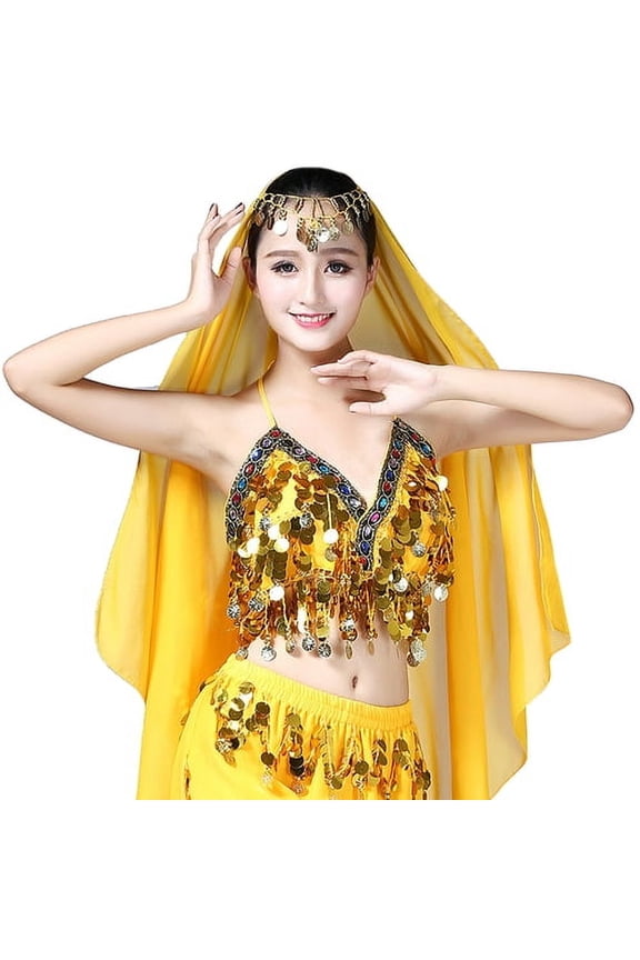 Women Bra Top Sequin Tassel Halter Neck Waist-exposure Backless Sleeveless Belly Dance Boho Festival Top Clubbing Tribal Bra Performance Exotic Top