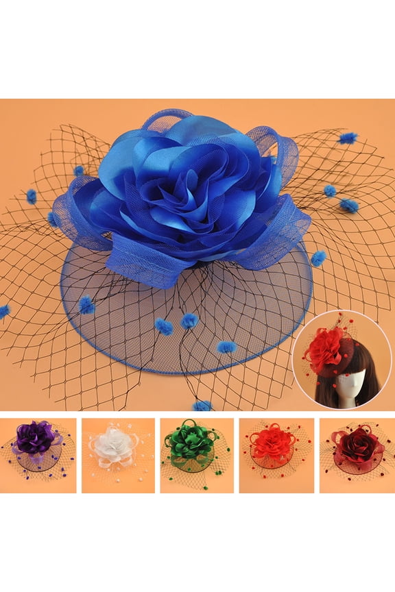 Women Felt Hat Veil Hollow Out Fishnet Flower Decor Dot Royal Hair Decoration Photograph Prop Bridal Wedding Lady Banquet Cocktail Beret Hair Accessories