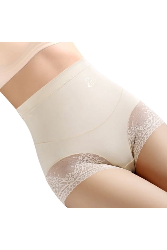 Women High Waist Underwear Sexy Floral Lace Tummy Control Hip Support Postpartum Recovery Stretch Breathable Ladies Female Slimming Brief Panties Underpants