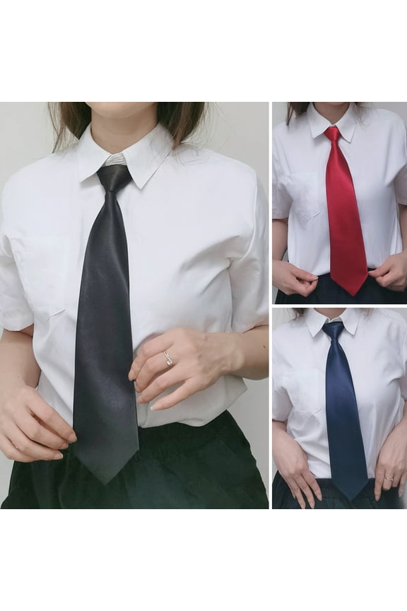 Women Neck Tie Zipper Closure Adjustable Easy Wear Necktie Business Wedding Party Formal Necktie Garment Accessories