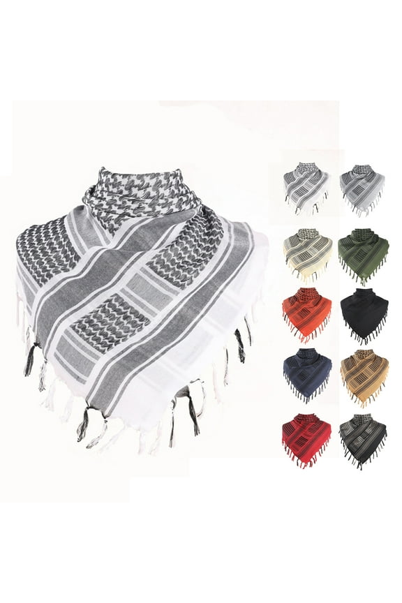 Women Scarf Thickened Palestine Keffiyeh Wide Tassel Printed Vintage Sunshade Decorative Neck Unisex Soft Warm Shawl Four Season Scarf