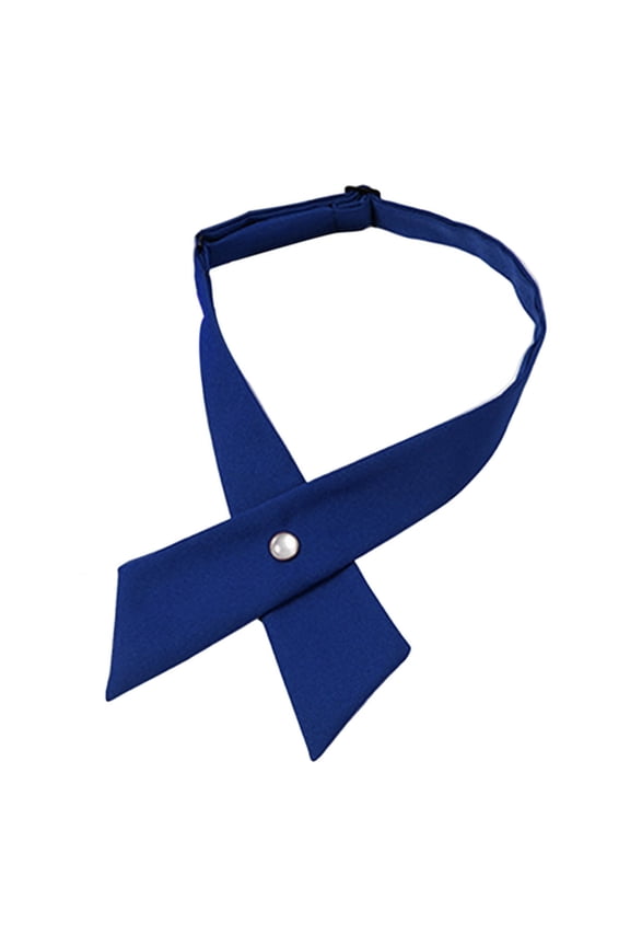 Women Shirt Tie Solid Color Design Easy Buckle Fastening Criss-Cross Design Neck Tie Graduation Work Uniforms Student Tie