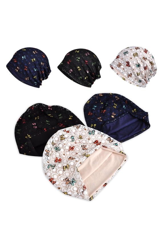 Women Summer Colorful Butterfly Lace Mesh Baggy Hat Bonnet Beanie Maternity Cap