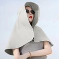 thumbnail image 1 of Skymirror Women Sun Hat Shawl Design Neck Cover Sun Protection Anti-UV Extra Large Brim Button Foldable Travel Gardening Hiking Outdoor Cap, 1 of 8