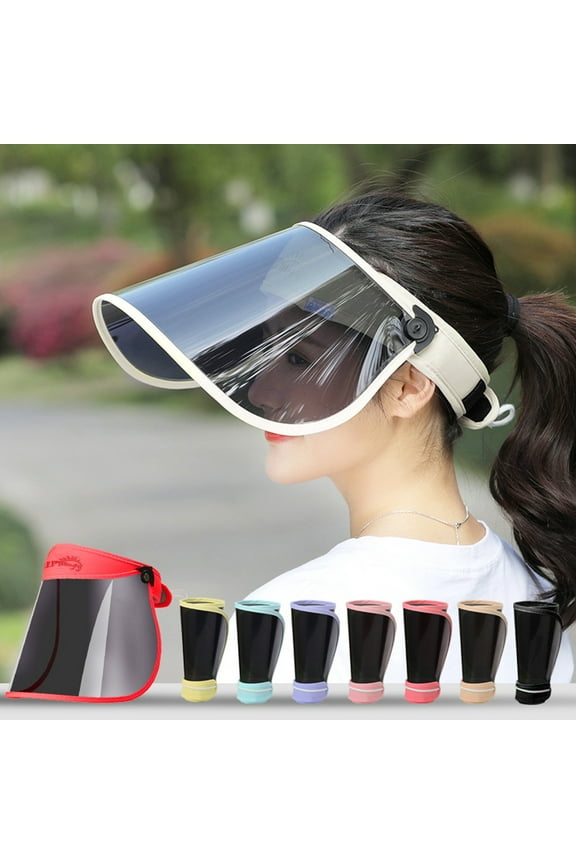 Women Sunhat Block Sunlight Anti-UV Rotary Face Shield Empty Top Visor Clear Visual Field Sun Hat Face Protection Cover Cycling Sunshade Cap