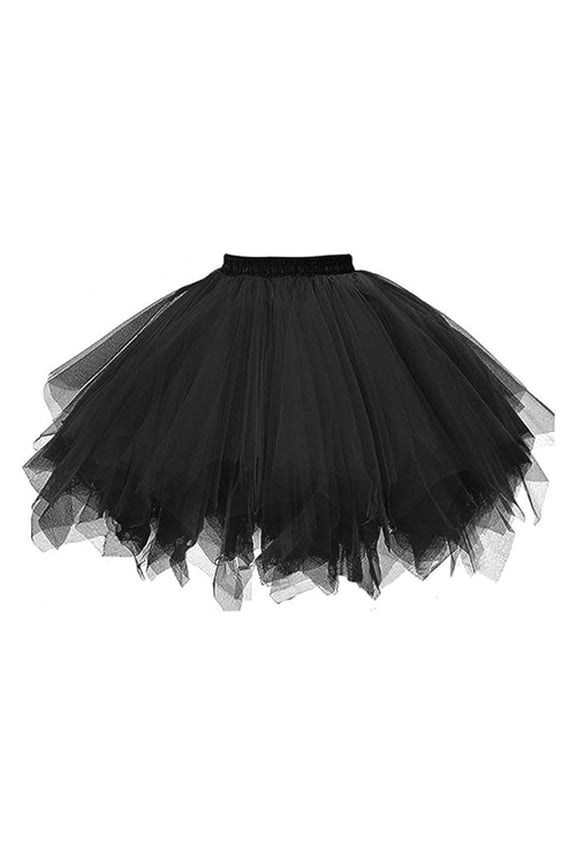 Women Tutu Skirt A-line Big Swing Scattered Hem Solid Color Multi-layered Candy Color High Elastic Waist Fluffy Gauze Dancing Performance Short Pleated Skirt