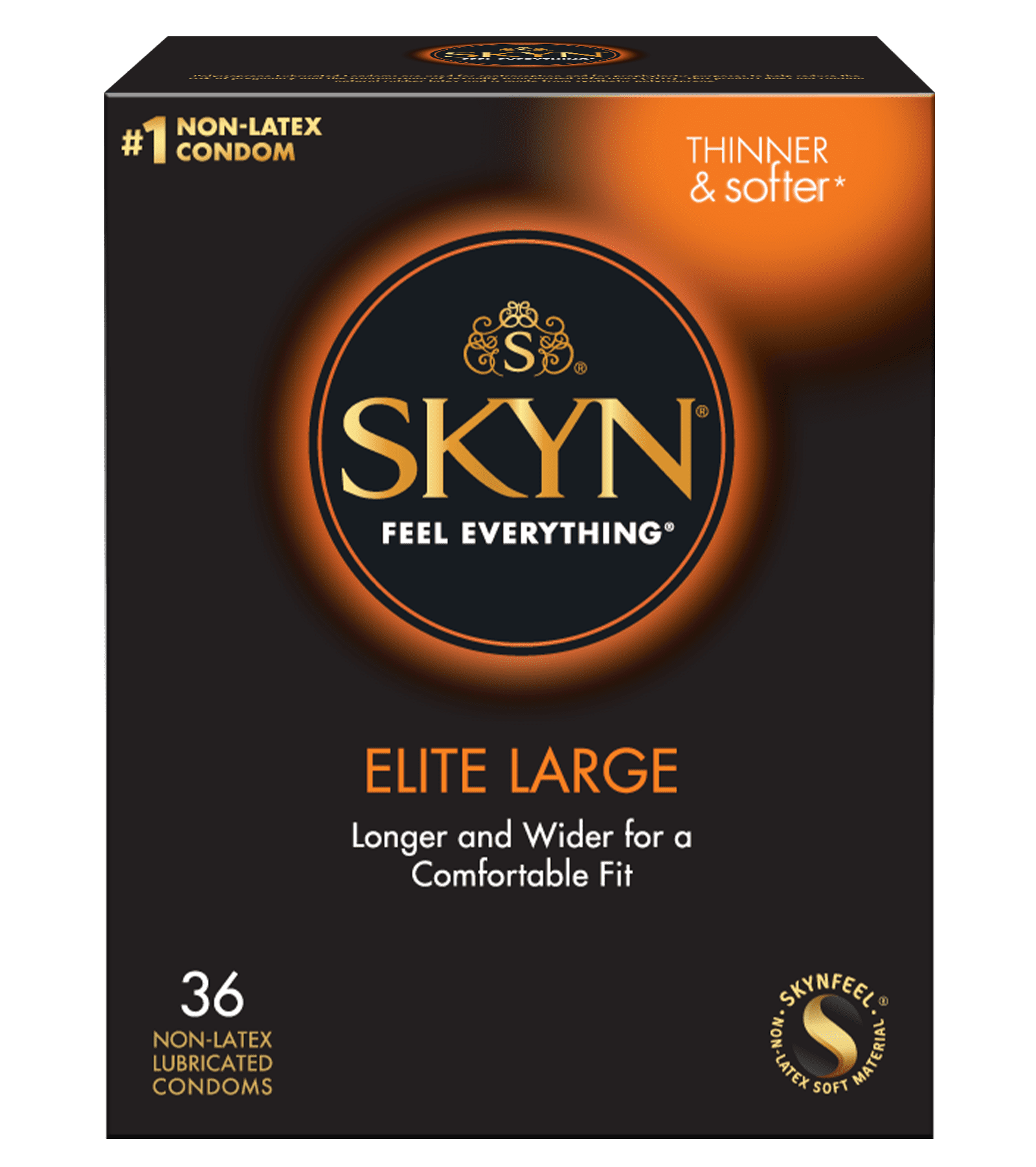 Skyn Elite Large NonLatex Lubricated Condoms, 36 Count