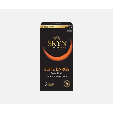 Skyn Feel Everything Elite Large Non-Latex Lubricated Condoms, 12 Ea..