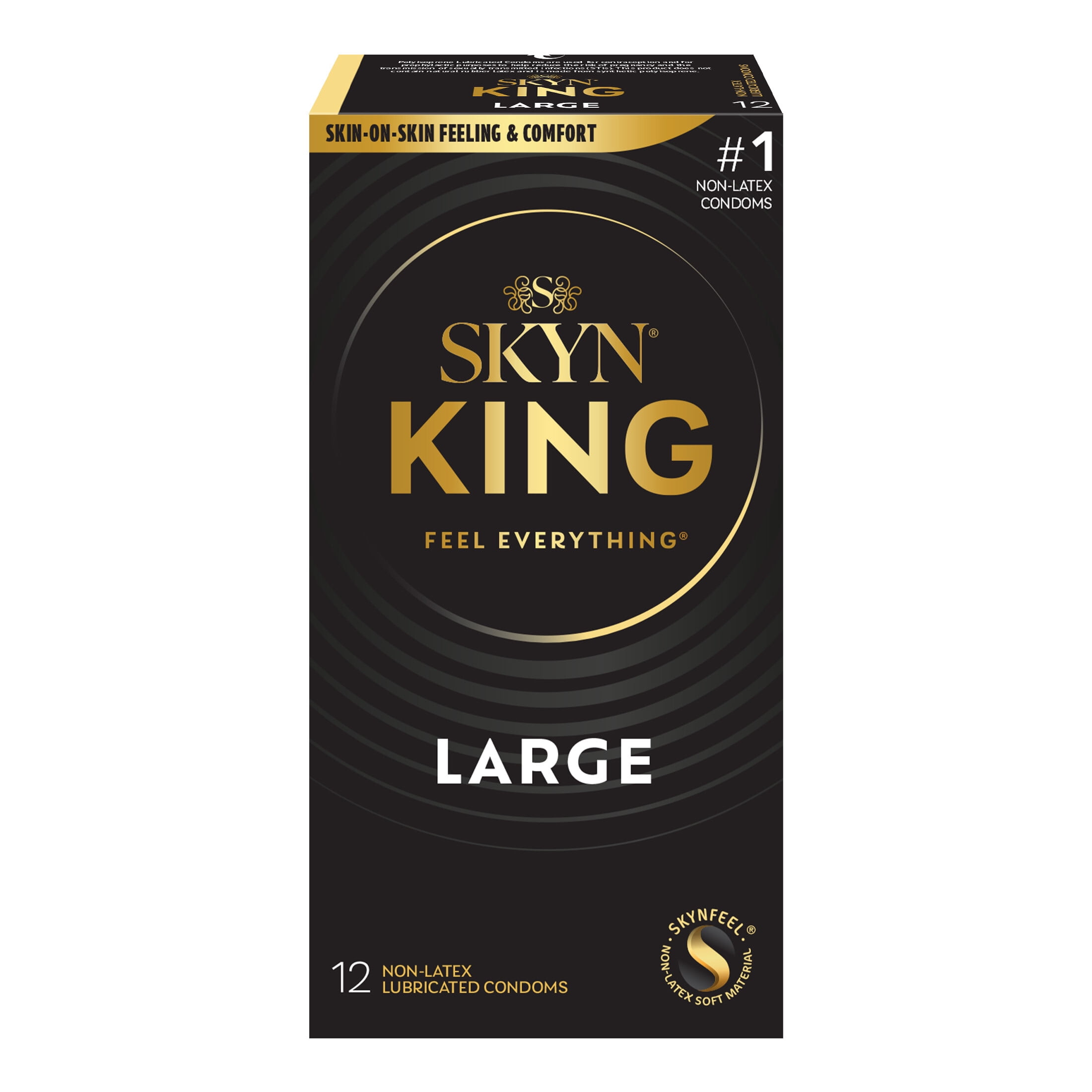 SKYN King Large Non-Latex Condoms, 12 Count Soft Fit, Premium Comfort