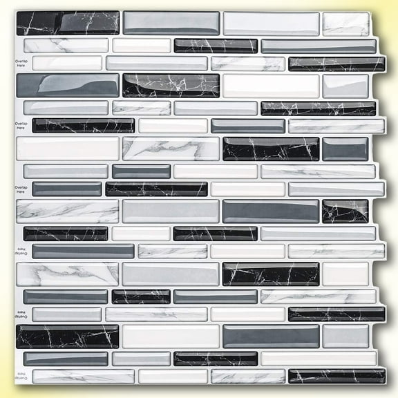 Skynature Black Marble, Peel and Stick Wallpaper 12 x 12", 10 Pieces