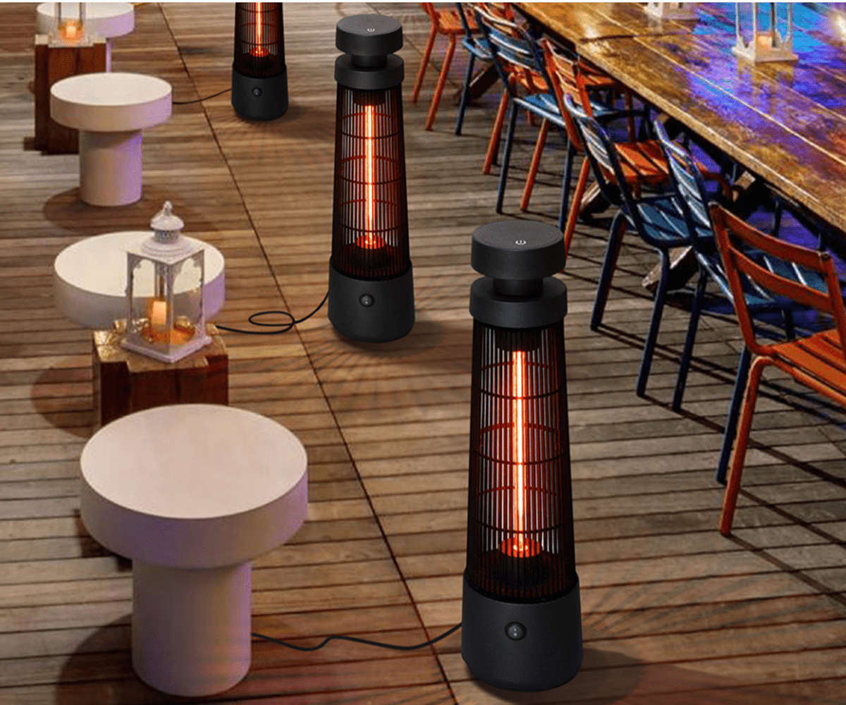 JP OUTDOOR 1200W Patio Infrared Electric Freestanding Heater, IP55