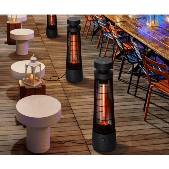 JP OUTDOOR 1200W Patio Infrared Electric Freestanding Heater, IP55 Waterproof,Black