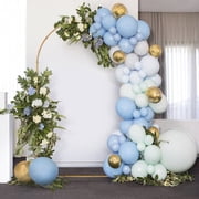 Skypatio 7.2ft Round Iron Arch for Wedding Ceremony, Golden Balloon Stand, Metal Backdrop Decor