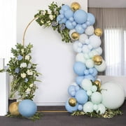 JP OUTDOOR 7.2ft Wedding Arch for Ceremony, Golden Balloon Stand, Metal Arch Backdrop for Decor