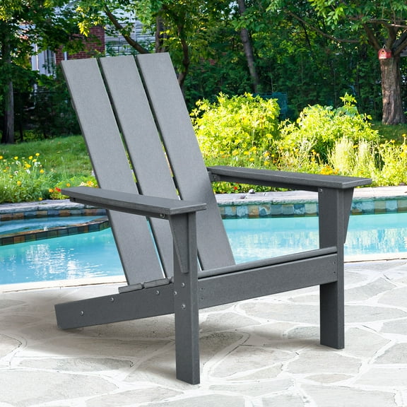 JP OUTDOOR Modern Plastic Adirondack Chair,Outdoor Adirondack Fire Pit Chair,Gray