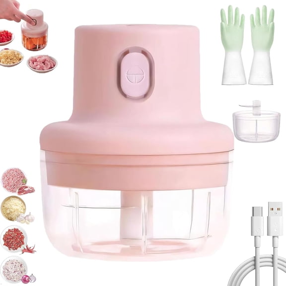 Skypicnic Wireless Food Chopper, Fairfaction Chopper, Cordless Mini Chopper for Garlic, Onion, Chili, Meat & Veggies, 100ml/250ml Capacity, Rechargeable Kitchen Gadget with Stainless Steel Blades