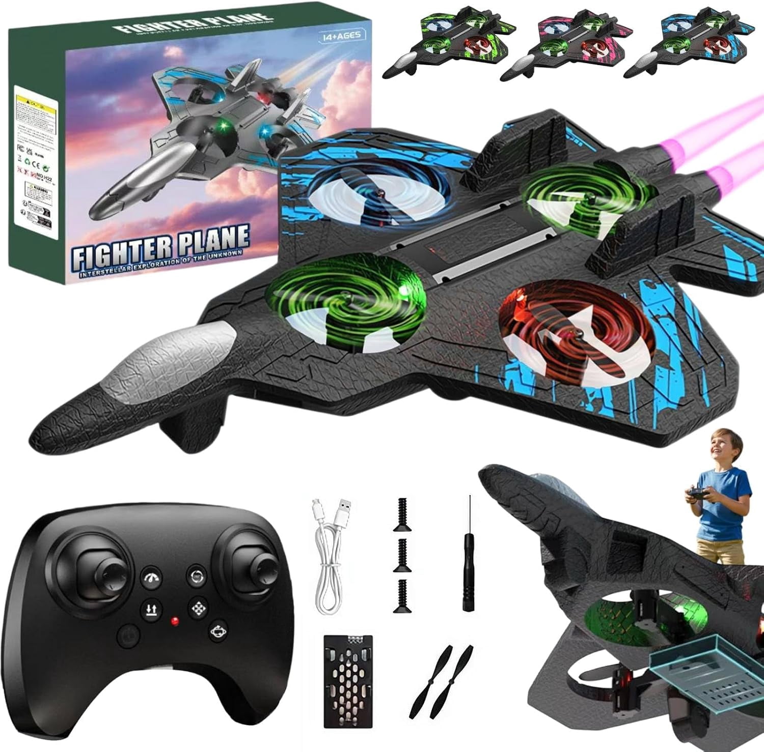 Skyriders RC Jet, 2026 Flip Jet Pro Stunt Plane, Remote Control Fighter ...
