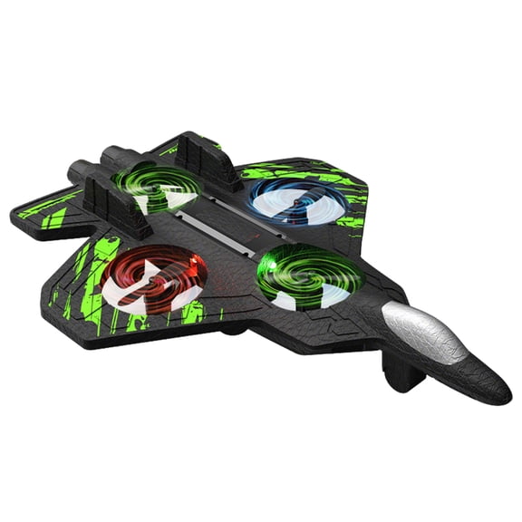 Skyriders RC Jet, 360 Flips Stunt Helicopter with LED Light, Remote Control Foam Hovering Airplane for Beginners (Green)